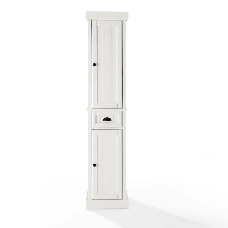 Tall Linen Cabinet Distressed White
