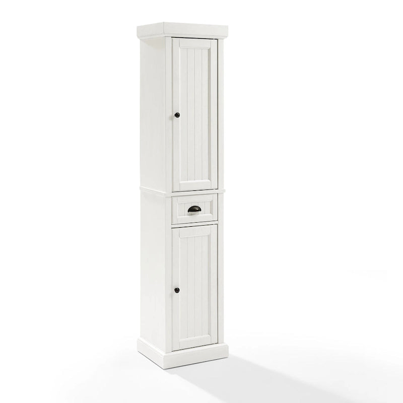 Tall Linen Cabinet Distressed White