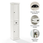 Tall Linen Cabinet Distressed White