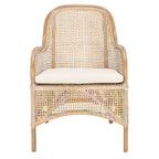 Coastal Rattan Accent Chair with Cushion - 23.4 W x 24.8 L x 32.7 H - 23Wx25Dx33H