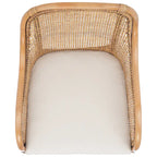 Coastal Rattan Accent Chair with Cushion - 23.4 W x 24.8 L x 32.7 H - 23Wx25Dx33H