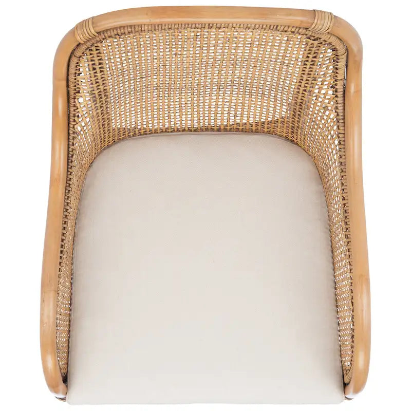 Coastal Rattan Accent Chair with Cushion - 23.4 W x 24.8 L x 32.7 H - 23Wx25Dx33H