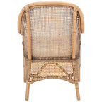 Coastal Rattan Accent Chair with Cushion - 23.4 W x 24.8 L x 32.7 H - 23Wx25Dx33H