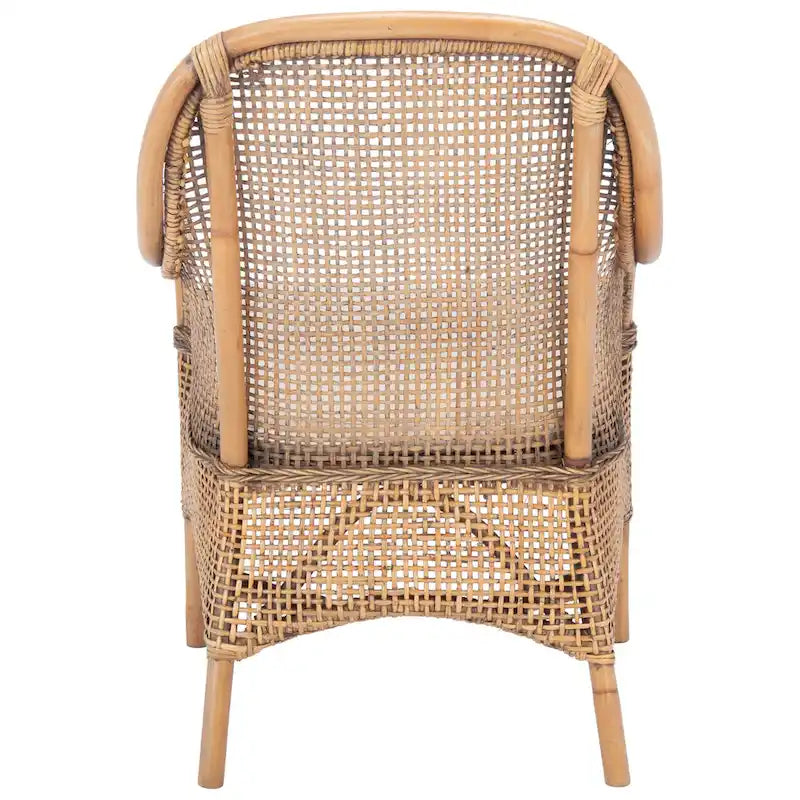 Coastal Rattan Accent Chair with Cushion - 23.4 W x 24.8 L x 32.7 H - 23Wx25Dx33H
