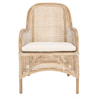 Coastal Rattan Accent Chair with Cushion - 23.4 W x 24.8 L x 32.7 H - 23Wx25Dx33H