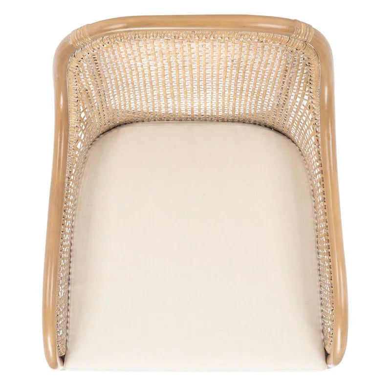 Coastal Rattan Accent Chair with Cushion - 23.4 W x 24.8 L x 32.7 H - 23Wx25Dx33H