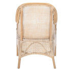 Coastal Rattan Accent Chair with Cushion - 23.4 W x 24.8 L x 32.7 H - 23Wx25Dx33H