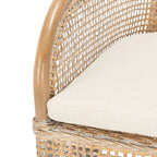 Coastal Rattan Accent Chair with Cushion - 23.4 W x 24.8 L x 32.7 H - 23Wx25Dx33H