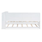 Twin/Full Size Daybed with Twin Trundle, Daybed with Storage Shelf and USB Charging Ports
