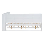 Twin/Full Size Daybed with Twin Trundle, Daybed with Storage Shelf and USB Charging Ports