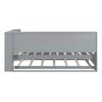 Twin/Full Size Daybed with Twin Trundle, Daybed with Storage Shelf and USB Charging Ports