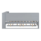 Twin/Full Size Daybed with Twin Trundle, Daybed with Storage Shelf and USB Charging Ports