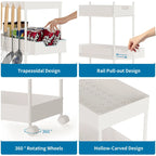 4-Tier Slim Rolling Pull-Out Storage Utility Cart with Wheels