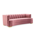 Channel Tufted Performance Velvet Curved Sofa