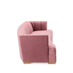 Channel Tufted Performance Velvet Curved Sofa