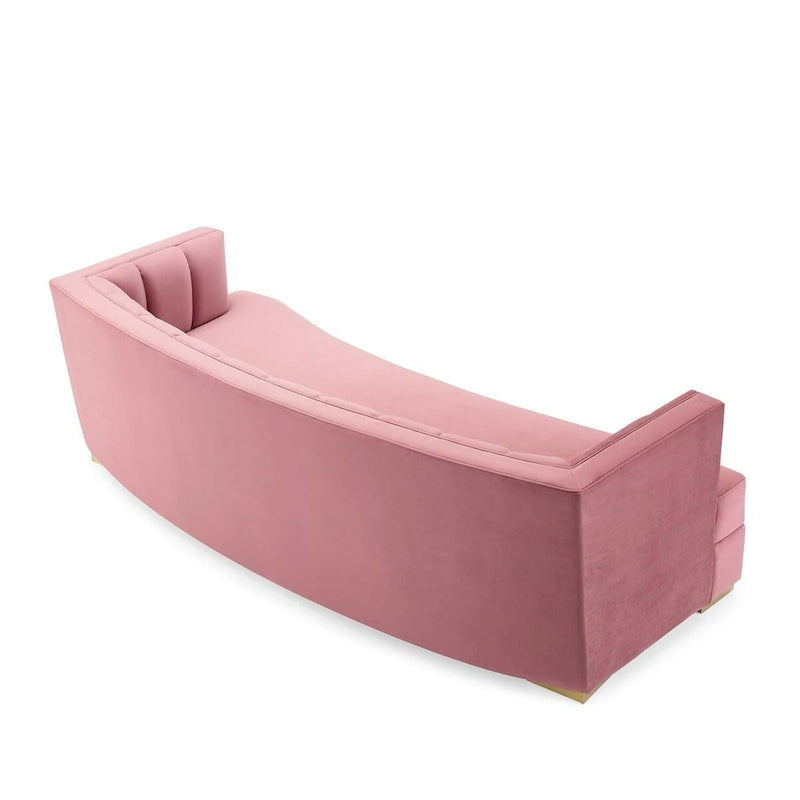 Channel Tufted Performance Velvet Curved Sofa