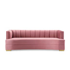 Channel Tufted Performance Velvet Curved Sofa