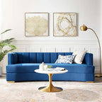 Channel Tufted Performance Velvet Curved Sofa