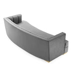 Channel Tufted Performance Velvet Curved Sofa