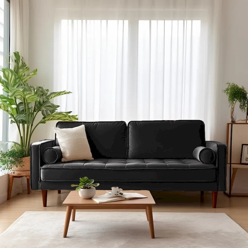 70 Velvet Square Arm Sofa