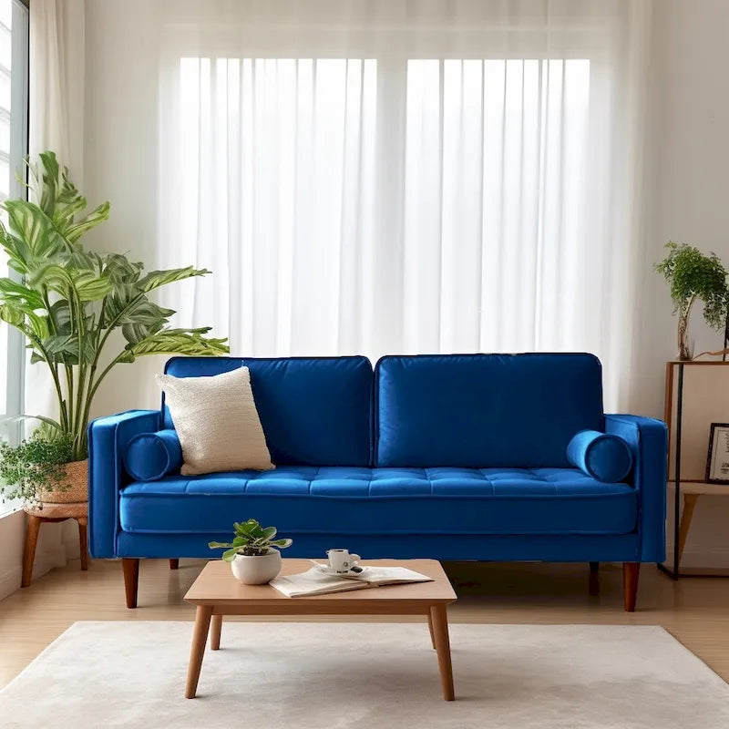 70 Velvet Square Arm Sofa