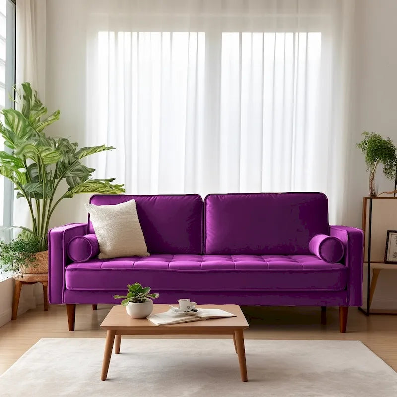 70 Velvet Square Arm Sofa