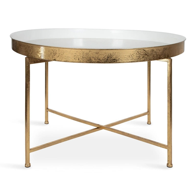 Round Metal Coffee Table - 28.25x28.25x19