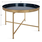Round Metal Coffee Table - 28.25x28.25x19