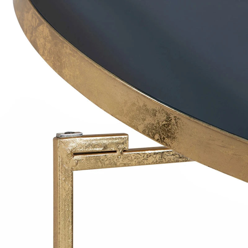 Round Metal Coffee Table - 28.25x28.25x19