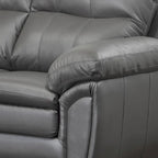 Premium Grey Top Grain Leather Sofa and Chair Set