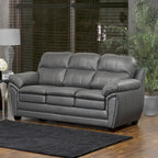 Premium Grey Top Grain Leather Sofa and Chair Set