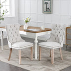 Modern High-End Tufted Solid Wood Upholstered Dining Chair with Nailhead Trim