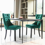 Modern High-End Tufted Solid Wood Upholstered Dining Chair with Nailhead Trim