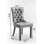 Modern High-End Tufted Solid Wood Upholstered Dining Chair with Nailhead Trim