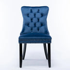 Modern High-End Tufted Solid Wood Upholstered Dining Chair with Nailhead Trim