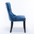 Modern High-End Tufted Solid Wood Upholstered Dining Chair with Nailhead Trim