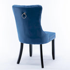 Modern High-End Tufted Solid Wood Upholstered Dining Chair with Nailhead Trim