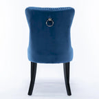 Modern High-End Tufted Solid Wood Upholstered Dining Chair with Nailhead Trim