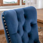 Modern High-End Tufted Solid Wood Upholstered Dining Chair with Nailhead Trim