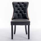 Modern High-End Tufted Solid Wood Upholstered Dining Chair with Nailhead Trim