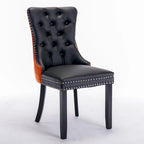 Modern High-End Tufted Solid Wood Upholstered Dining Chair with Nailhead Trim