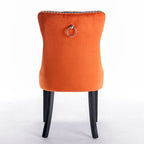 Modern High-End Tufted Solid Wood Upholstered Dining Chair with Nailhead Trim