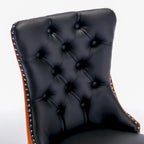 Modern High-End Tufted Solid Wood Upholstered Dining Chair with Nailhead Trim