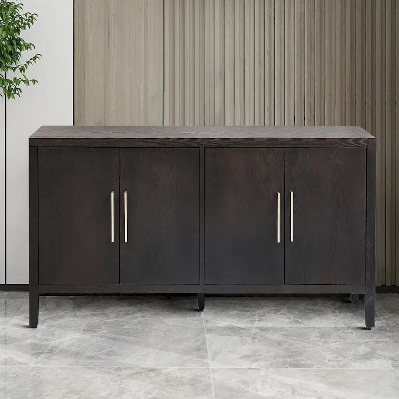 Minimalistisches Vintage-Sideboard aus Holz mit Beinen aus massivem Kiefernholz