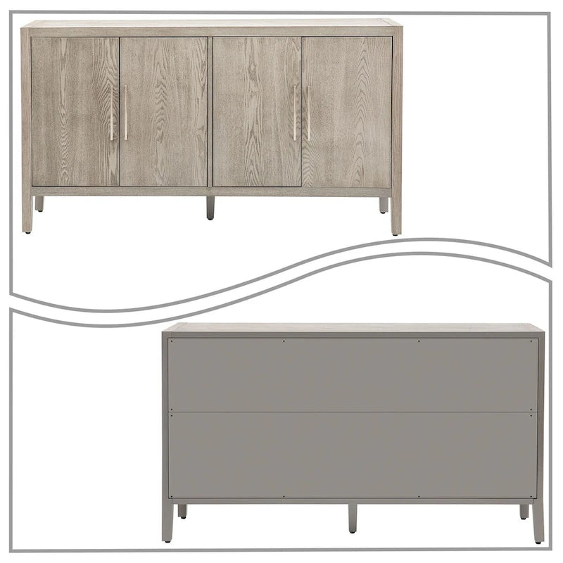 Minimalist Vintage Wooden Sideboard with Solid Pine Wood Legs