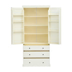 77inch Farmhouse Kitchen Pantry, Freestanding Tall Cupboard Storage Cabinet with 3 Adjustable Shelves, 8 Door Shelves, 3 Drawers