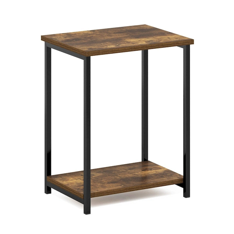 Simplistic Industrial Metal Frame End Table, 1-Pack, Espresso