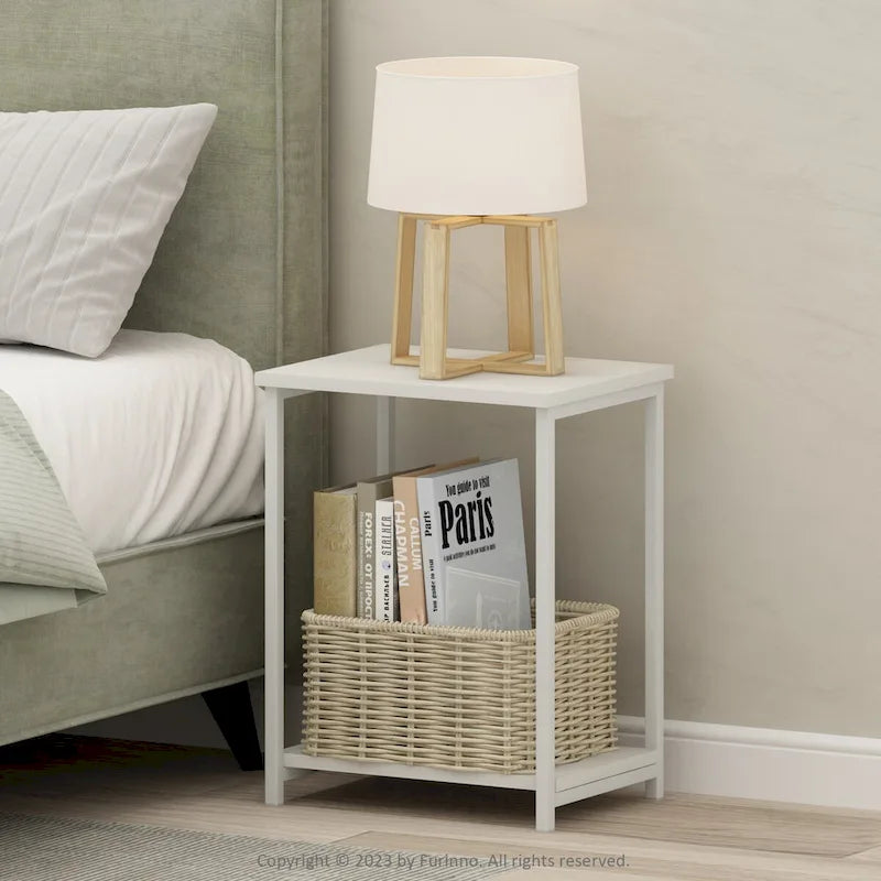 Simplistic Industrial Metal Frame End Table, 1-Pack, Espresso