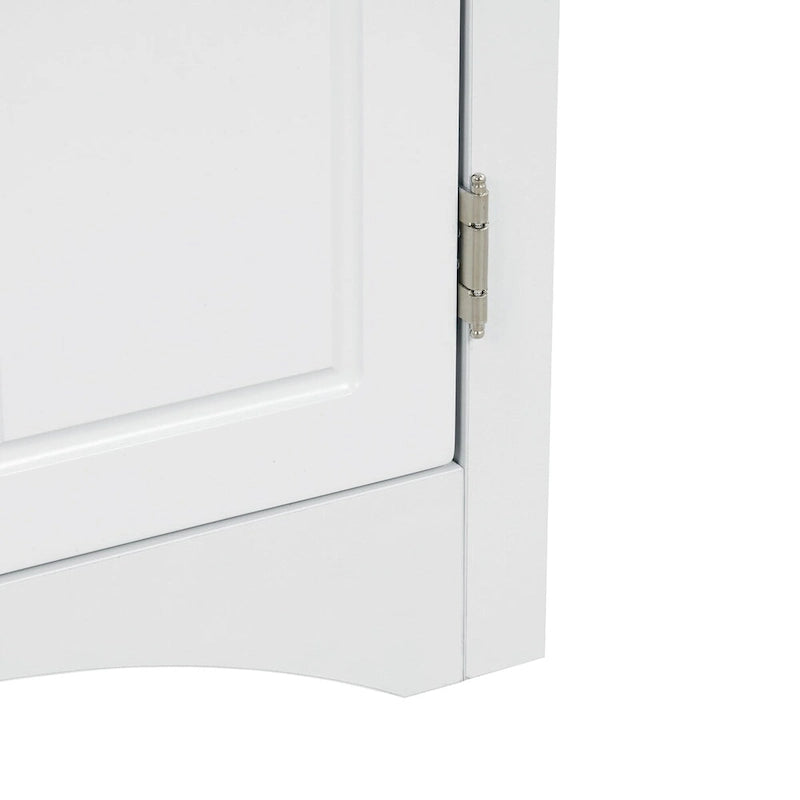 32 Wood 2-door Bathroom Corner Cabinet with Adjustable Shelves