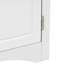 32 Wood 2-door Bathroom Corner Cabinet with Adjustable Shelves